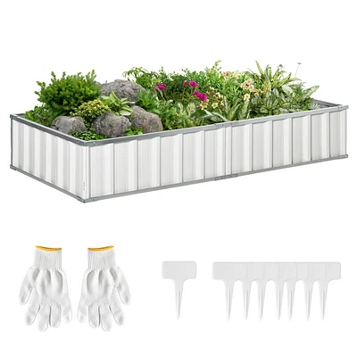 Outsunny 5.7' x 3' 1' Raised Garden Bed, Galvanized Metal Planter Box for Vegetables Flowers Herbs