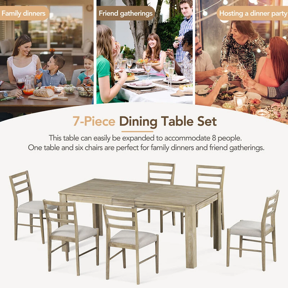 Merax Mutifunctional Extendable Wooden Dining Table Set with Chair | The  Market Place