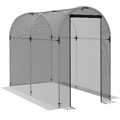 Outsunny 4' x Crop Cage, Plant Protection Tent with Zippered Door and Galvanized Steel Frame, Fruit Cage Netting Cover for Garden, Yard, Lawn
