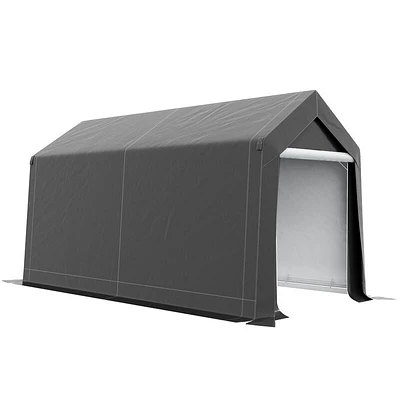 Outsunny 7' x 12' Garden Storage Tent, Heavy Duty Outdoor Shed, Waterproof Portable Shed Shelter with Ventilation Window and Large Door for Bike, Motorcycle, Tools