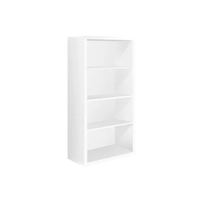 Monarch Specialties I 7059 Bookshelf, Bookcase, Etagere, 5 Tier, 48"H, Office, Bedroom, Laminate, White, Contemporary, Modern