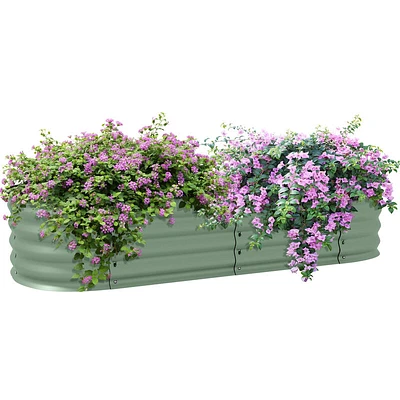 Outsunny 5' x 2' 1' Galvanized Raised Garden Bed Kit, Outdoor Metal Elevated Planter Box with Safety Edging, Easy DIY Stock Tank for Growing Flowers, Herbs & Vegetables