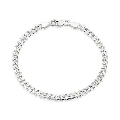19cm Heavy Curb Bracelet in Sterling Silver