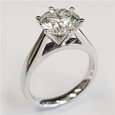 Certified Solitaire Engagement Ring with A 3 Carat TW Diamond 14kt White Gold