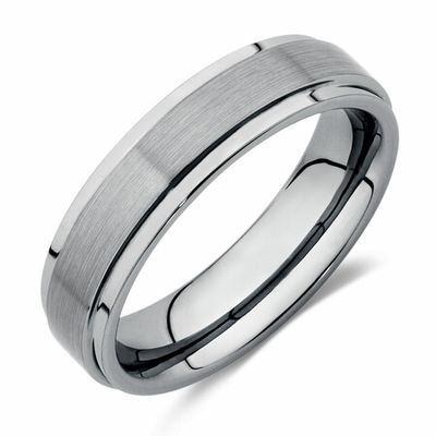 Men's Ring Grey Sapphire Tungsten