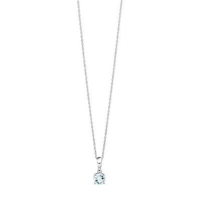 5mm Pendant with Aquamarine in 10kt White Gold