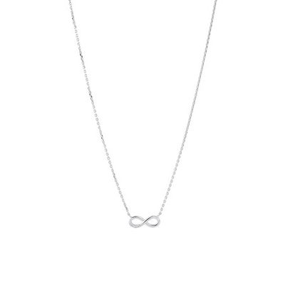 45cm (17") Infinity Necklace with Cubic Zirconia in Sterling Silver
