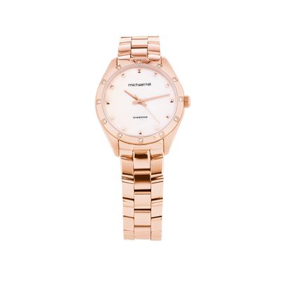 Watch With 0.12 Carat TW of Diamonds In Rose Tone Stainless Steel