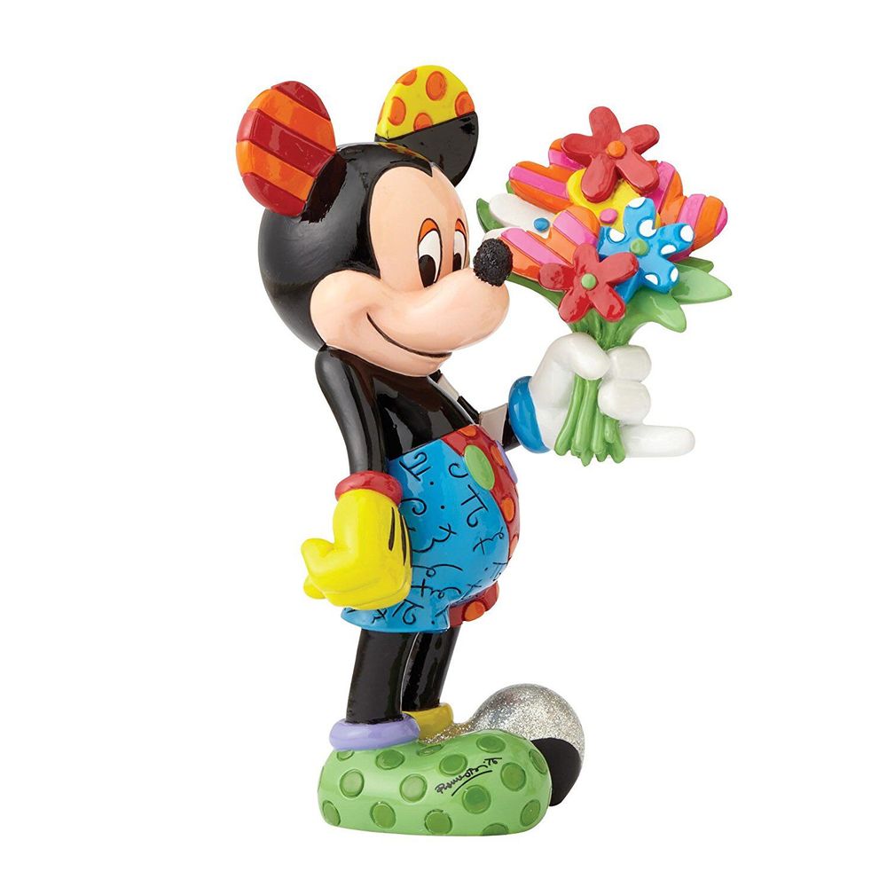 Statuette - Mickey - Britto - Mickey Mouse avec fleurs
