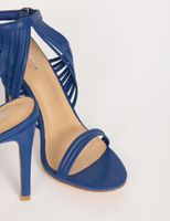Sandales à talons imprimé python bleu femme | Morgan