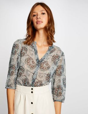 Chemise manches 3/4 imprimé cachemire multico femme | Morgan