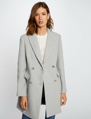 manteau droit gris clair
