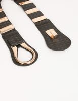 Ceinture élastiquée texturée choco femme | Morgan