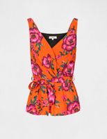 Blouse bretelles larges imprimé floral orange femme | Morgan