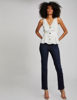 Blouse bretelles larges avec boutons ecru femme | Morgan