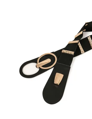 Ceinture élastiquée avec ornements dore femme