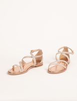 Sandales plates avec brides rose femme | Morgan