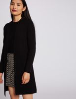 Gilet droit à col cranté noir femme | Morgan