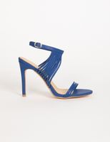 Sandales à talons imprimé python bleu femme | Morgan