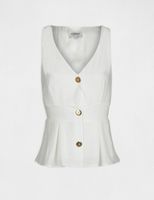 Blouse bretelles larges avec boutons ecru femme | Morgan