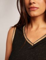 Débardeur bretelles larges avec bandes noir femme | Morgan