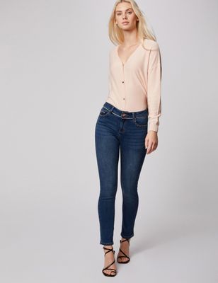Jeans slim taille basse avec clous jean stone femme | Morgan