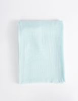 Foulard à bords francs turquoise femme | Morgan