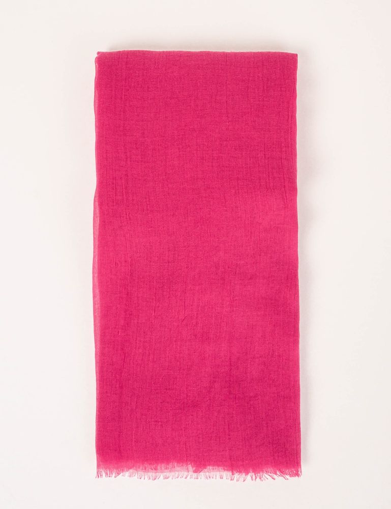 Foulard à bords francs fuchsia femme | Morgan