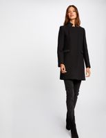 Manteau droit avec détails strass noir femme | Morgan