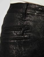 Pantalon skinny texturé effet python noir femme | Morgan