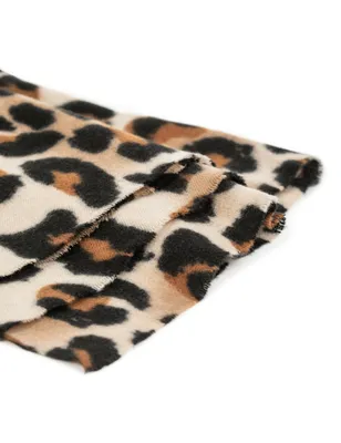 Écharpe imprimé léopard beige femme