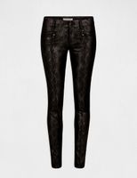 Pantalon skinny texturé effet python noir femme | Morgan