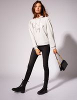Sweat manches longues à capuche beige femme | Morgan
