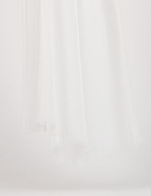 Foulard à bords francs blanc femme | Morgan