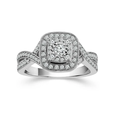 Women's Diamond Engagement Set 1/2 CTW Miracle in 10K White Gold