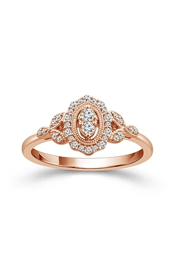 Women's Promise Ring Vintage 1/5 CTW 10K Rose Gold