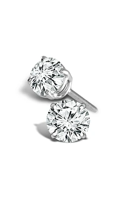 Supreme Round Diamond Solitaire Stud Earrings in 14K White Gold