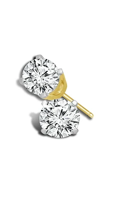 Classic Stud Earrings 1/2 CTW Round Shape in 14K Yellow Gold