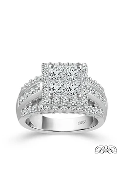 Beautiful Bride Quad Princess-Cut Engagement Ring 14k White Gold, 2ctw