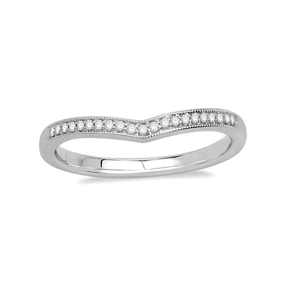 Chevron Diamond Anniversary Band in 14k White Gold, 1/10ctw