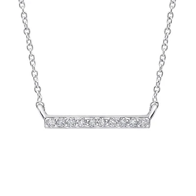 Diamond Accent High Bar Pendant in Sterling Silver, 1/20ctw