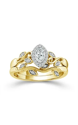 Women's Diamond Engagement Ring Set 1/6 ct Marquise 1/4 CTW 14K Yellow Gold