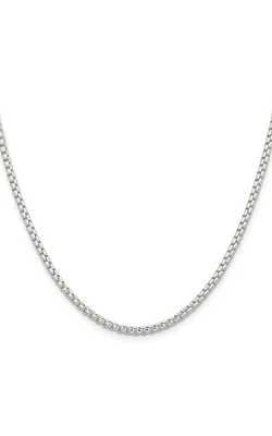 24" Round Box Chain 2.6MM in Sterling Silver