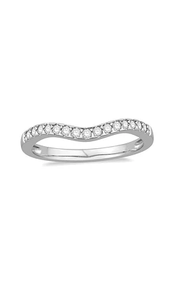 Diamond Chevron Anniversary Band 14K White Gold, 1/8ctw