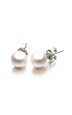 7 - 7.5mm Pearl Stud Earrings in 14K White Gold