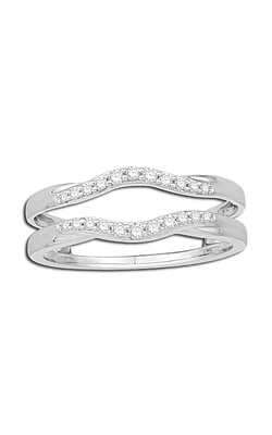 Ladies Diamond Chevron Solitaire Enhancer 14K White Gold, 1/5ctw