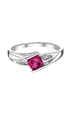 Created Ruby and Diamond Ring Sterling Silver