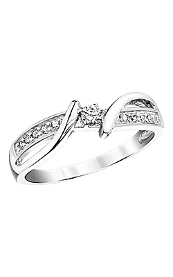 Diamond Twist Shank Endless Promise Ring Sterling Silver, 1/5ctw