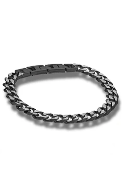 Men's 11mm Curb Chain Link Bracelet in Black IP Stainless Steel - 9 Inch