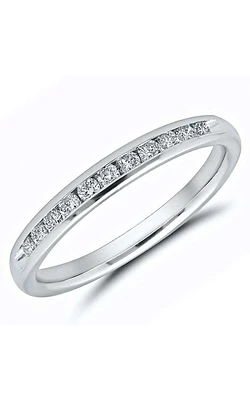 Channel Set Diamond Anniversary Band 14K White Gold, 1/4ctw